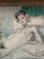 Dietz Edzard (1893 – 1963) oil on canvas “Young lady in repose with flowers”