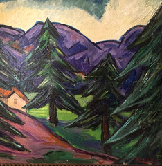 Mountain Landscape with Pine Trees 16 x 20 Oil Painting-1950s-Maxim Bugzester