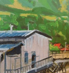 1968 VTG Japan Plein Air Impressionist Oil – Mountains Historical 20 x 16 SIGNED