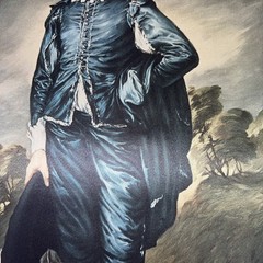 Vintage Framed Silk Portrait “The Blue Boy” No Glass.