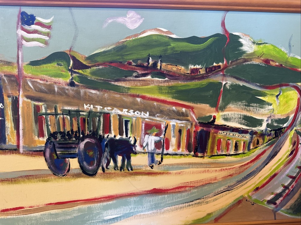 Taos NM Artist Lloyd Rivera 2005 Acrylic On Canvas Board Painting “Camino Real…”