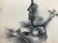 Raimundo Orozco. Painting. La Mujer, 1976. Original signed. Ink on cardboard
