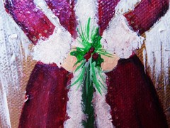 Christmas Angel with Elegant Dress Original Painting Art Rain Crow