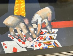 Waldemar Swierzy (1931-2013) Original Painting -Poker Player -Royal Flush
