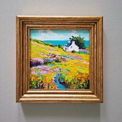 Ireland Original Painting Irish Cottage Oil Painting Unframed 6х6