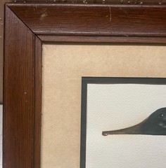 Vintage Original Bob Piscatori ‚Cape Cod MERGANSER Carved Duck DECOY‘ Painting