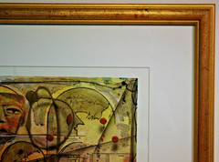 Darron Chadwick Architectural Abstracts Framed Mixed Media Art Painting Signed