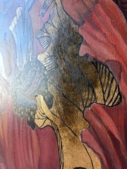 To Live Despite Everything Original Oil Painting Ukraine War Art Gold Leaf