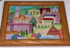 ROGER W NELSON Signed Original Oil Painting Medieval Vista One Of A Kind AB