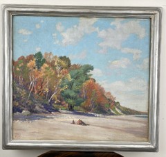 Tom Wilder (American, 1876-1978) “October Bluff” Oil On Canvas Free Shipping