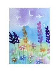 Aceo By Kenna Painting Original HP Artist Collector Art Flowers 2.5” X 3.5”