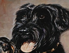 Karin Quast-Schrader Dogs Portrait Schnauzer Dachshund Oil Signed Original