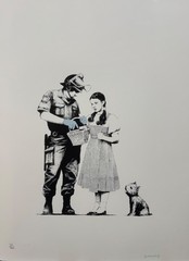 BANKSY „Stop and Search“ Screenprint- Signed- Wizard Oz- Iconic Street Grafitti