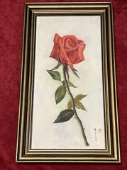 vintage painting framed signed Maxine ‘68 oil canvas 28”X16” Inches Amazing Bold