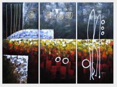 36×48 Harmony of Yin and Yang 3 Canvas Set Oil Painting Decorative Nonobjective