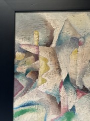 MID CENTURY PAINTING CUBIST CUBISM ABSTRACT EXPRESSIONISM EXHIBITED SURF MCGHEE