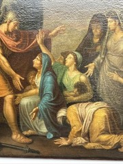 LARGE OLD MASTER PAINTING ANTIQUE ICON RELIGIOUS BIBLICAL RESTORATION PROJECT