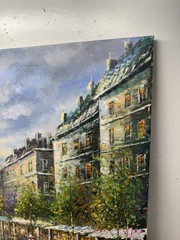 Original Oil Painting French Street Scene Signed W. Matthews