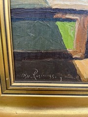 Osvald Rasmussen 1885-1972 Oil Painting Framed Bauernstube Sunlight