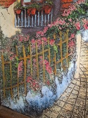 Original Oil Painting “Colorful Colonial Street Scene” Signed Javis (2001)