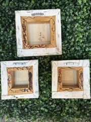 3 Vintage Hand Painted Abstract Canvas Art MCM Style Wall Decor Orange Brown