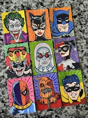 BATMAN Villain Lot 9 Cards- ACEO Art Sketch Card Drawing Painting Paper