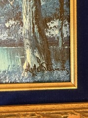 Vintage Oil on Canvas Framed Painting 10″ x 13″ Framed Landscape Anco Bilt Flaw