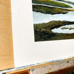 8×10 Original Oil Painting Maine Bass Harbor Marsh Coastal New England Signed