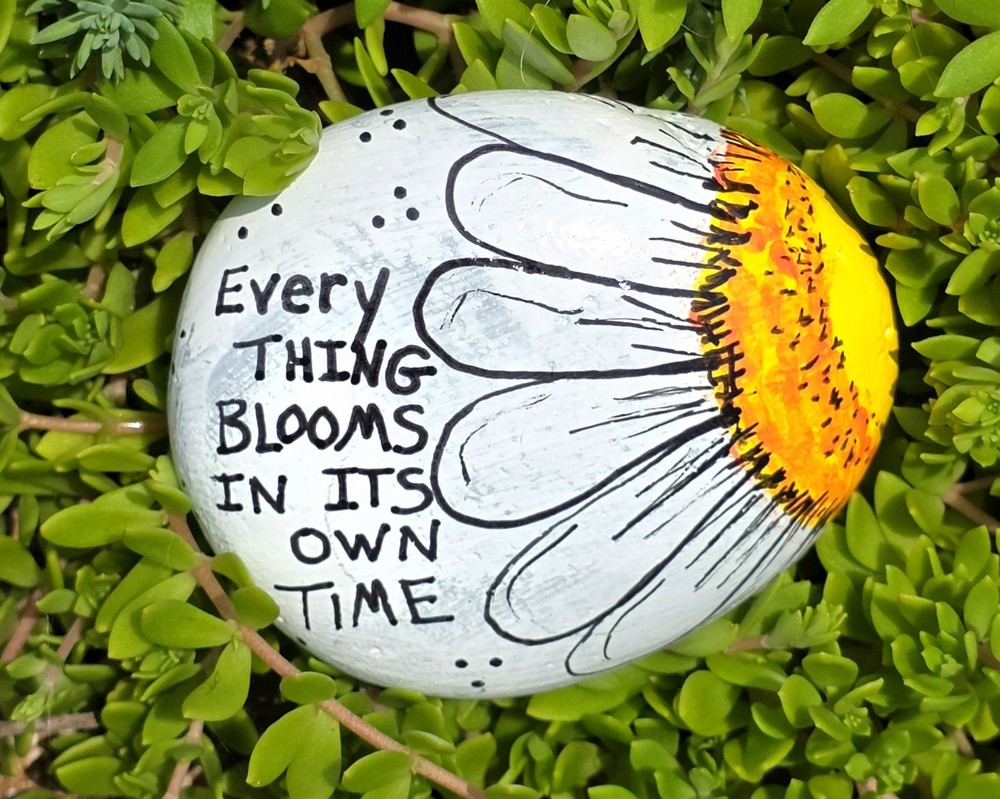 Hand Painted Kindness Rock painting Art Gift flowers faith
