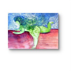 Plus Size Female Air Drying Abstract Pop Art Watercolor On Paper 9×12 Signed