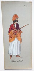 Afghan Herat Afghanistan Gouache Painting Legout Costume 18 1/2×8 5/16in Indes