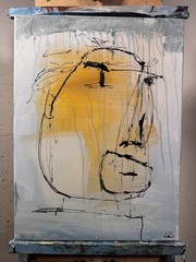 Original Abstract Expressionism 12×16 Person Living Room Signed Fine Art 383