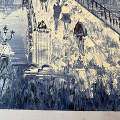 Caroline Burnett Signed Impressionist Oil Painting Eiffel Tower Paris 16×20