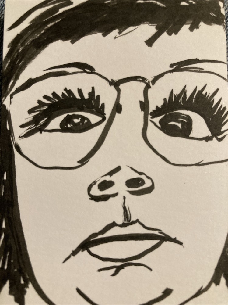 1Original Person art card, ACEO, dorisann1022 marker Portrait Face Outsider Sale