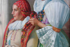 Attributed to Joza Uprka (Czech) „Slovakian Woman“ A Rare Oil on Canvas Painting