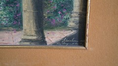 Vicente Fabris Luna Las Bugambilias 1977 Oil Painting Mexican Courtyard