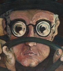 OOAK Folk Art Painting Mounted In Original 1928 Dodge Wayfarer Windshield Frame