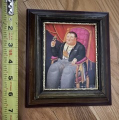 LATIN AMERICAN/COLOMBIAN ART FERNANDO BOTERO REPRODUCTION OIL SMALL FRAME