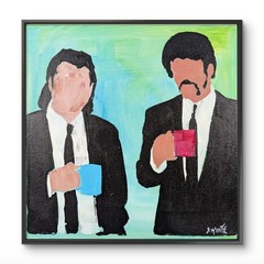 Pulp Fiction Movie Art Original Painting 12×12 Canvas Pop Culture Gift SWhite