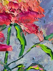 Flowers Peonies Oil Painting 15x20cm Bouquet Painting on Painting Board
