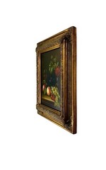 Painting Floral and Fruit Oil on Board Vintage Still Life Classic Art Decor