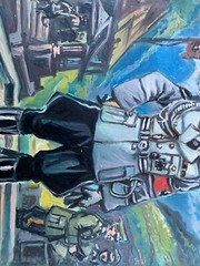 Oil Painting Commander Litvinov A Original Unframed Wall Hanging Decor n1468AAA