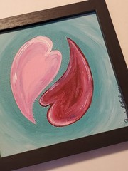 ORIGINAL YIN YANG ARTWORK PAINTING ACRYLIC ON CANVAS BOARD 6-3/4 X 6-3/4 ooak