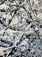 Original Abstract Action Painting jackson pollock style signed art decor