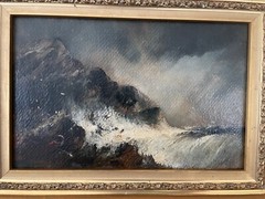 Attributed to John Constable RA (1776–1837) Oil on Panel Stormy Seascape Paint