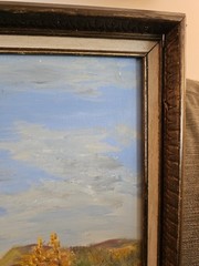 Vintage Fall Landscape Oil On Board Painting, Signed Alice Davis