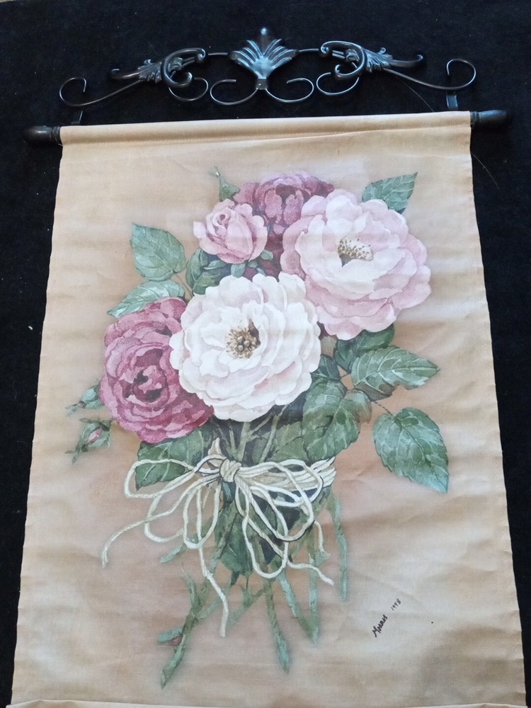 EXQUISITE Artist Signed Morris 1998 Floral Tapestry 18″x25″ Oil Painting