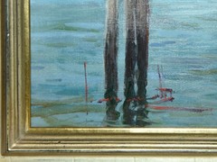 Claudio Simonetti Oil Painting Venice Canal Gondolas Seascape 60×90cm Framed