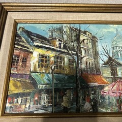 Vintage Signed European Cityscape Oil Painting Framed Impressionist Rome Scene