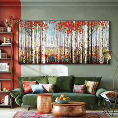 Framed Aspen Tree Canvas Art – 29×58 Modern Nature Wall Decor